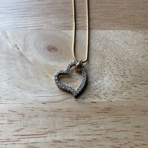 Jewel Crusted Heart Pendant Necklace